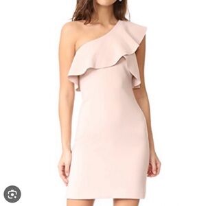 Elizabeth and James Blush One-Shoulder Dress